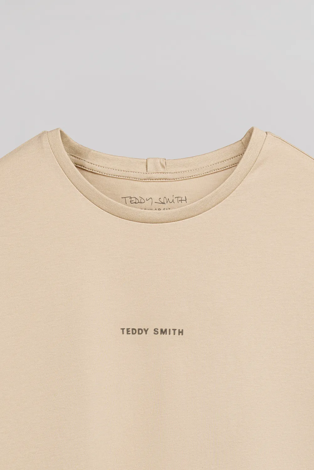 Teddy Smith T-Soy 2 MC T-Shirt Uomo Beige Cotone