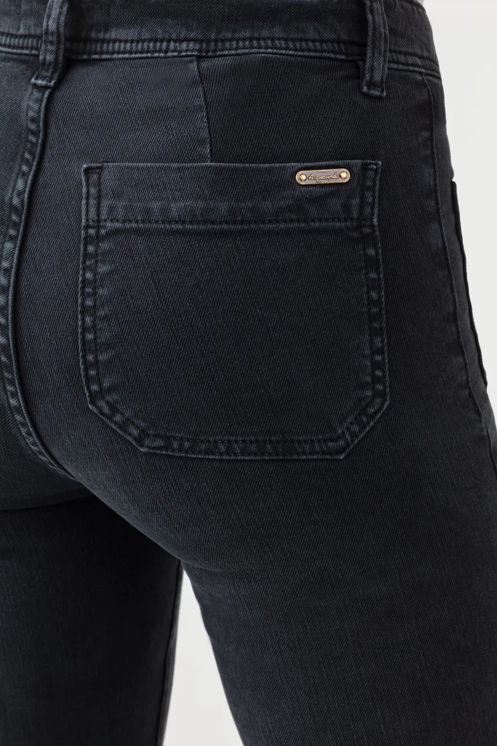 Acquaverde Charlotte pantaloni bootcut Black Stone vita media