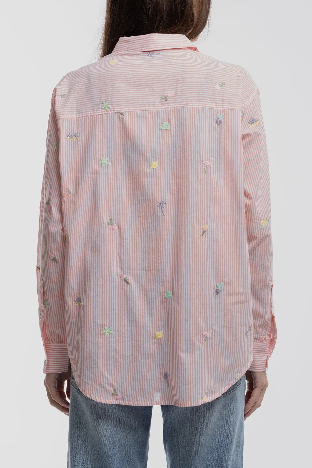 Teddy Smith C-Louisy ML Peach camicia righe voile