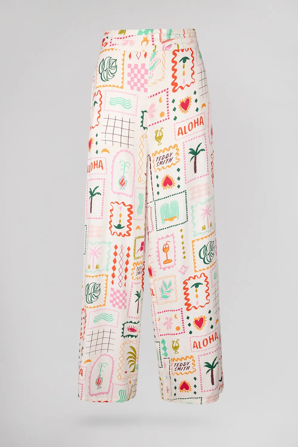 Teddy Smith P-ALEX Pantalone Fluido Donna Middle White