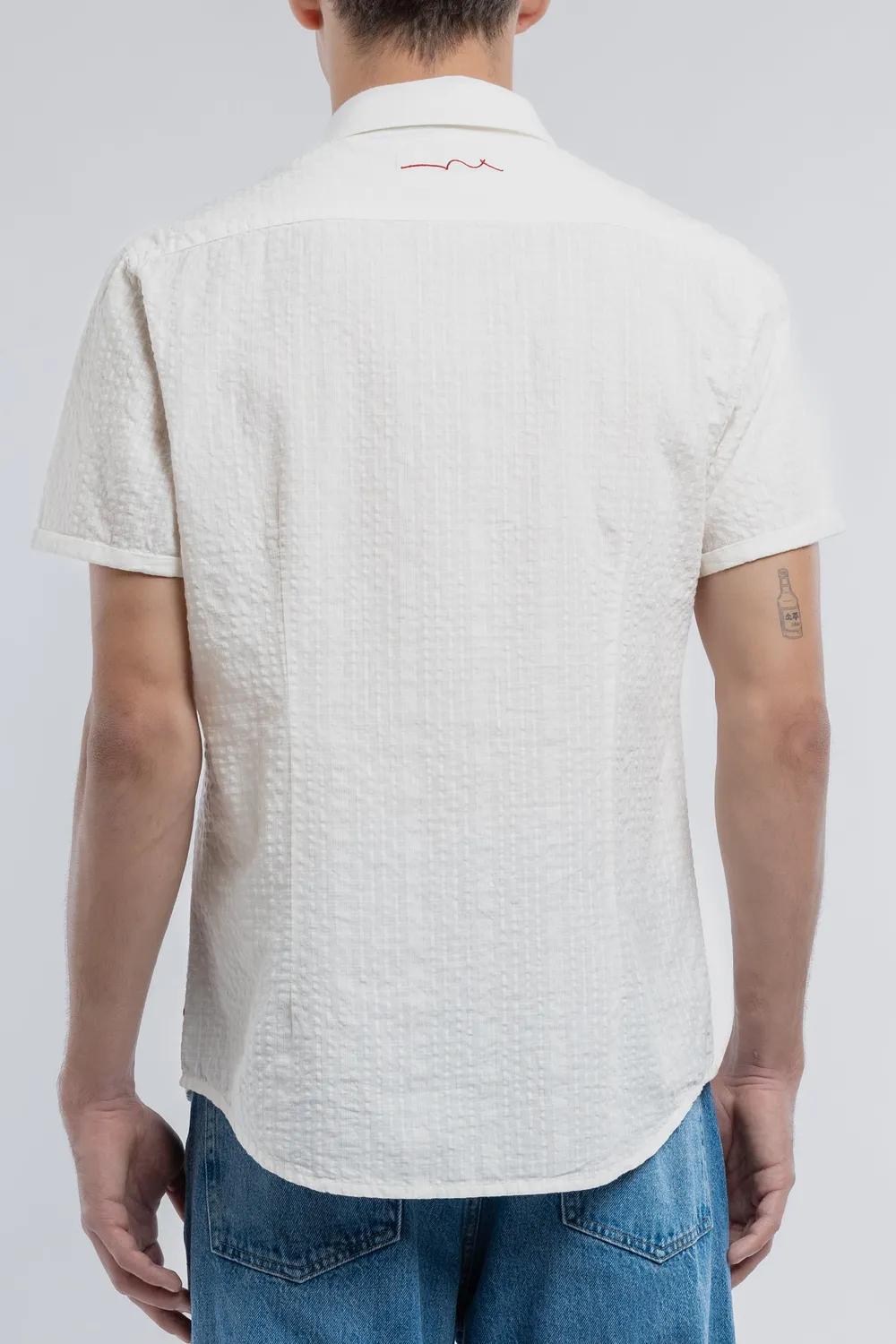 Teddy Smith Cut 2 MC camicia slim middle white uomo