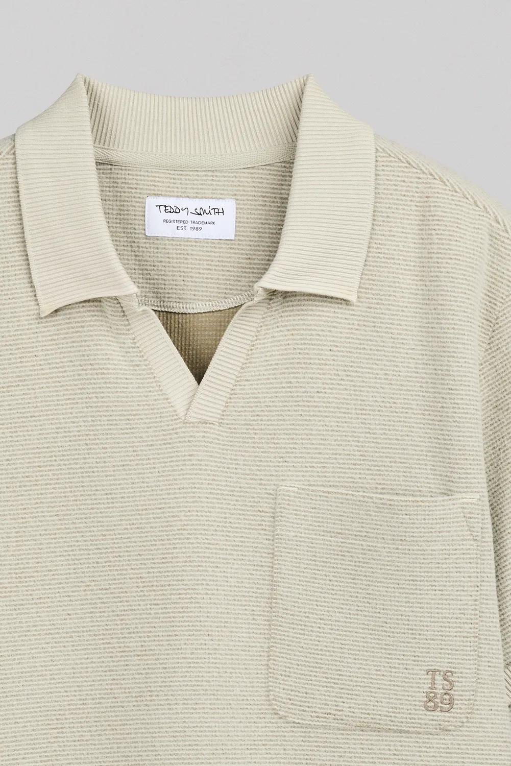 Teddy Smith P-Sonrad polo uomo crema waffle manica corta