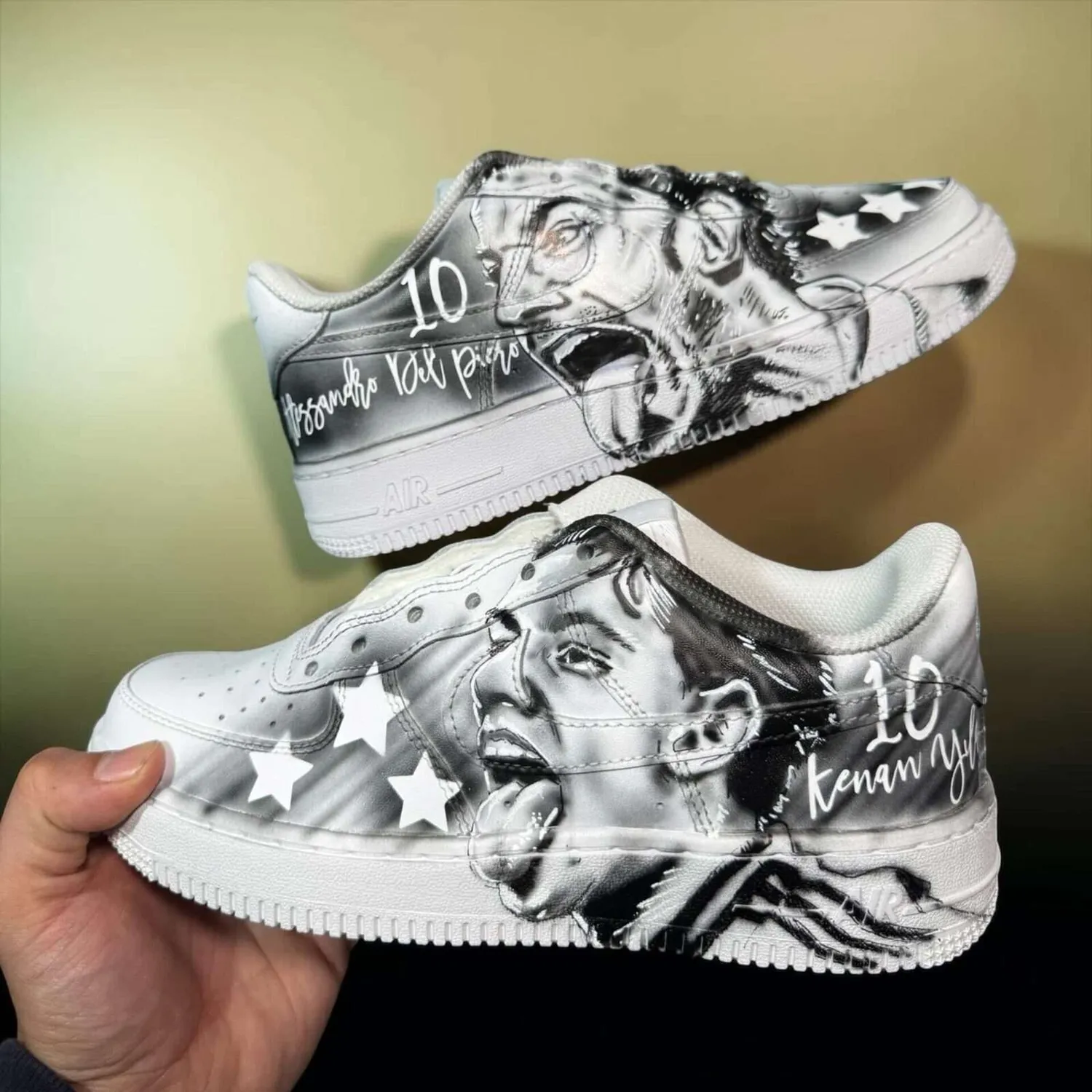 Nike Air Force 1 Del Piero Yildiz sneakers dipinte a mano