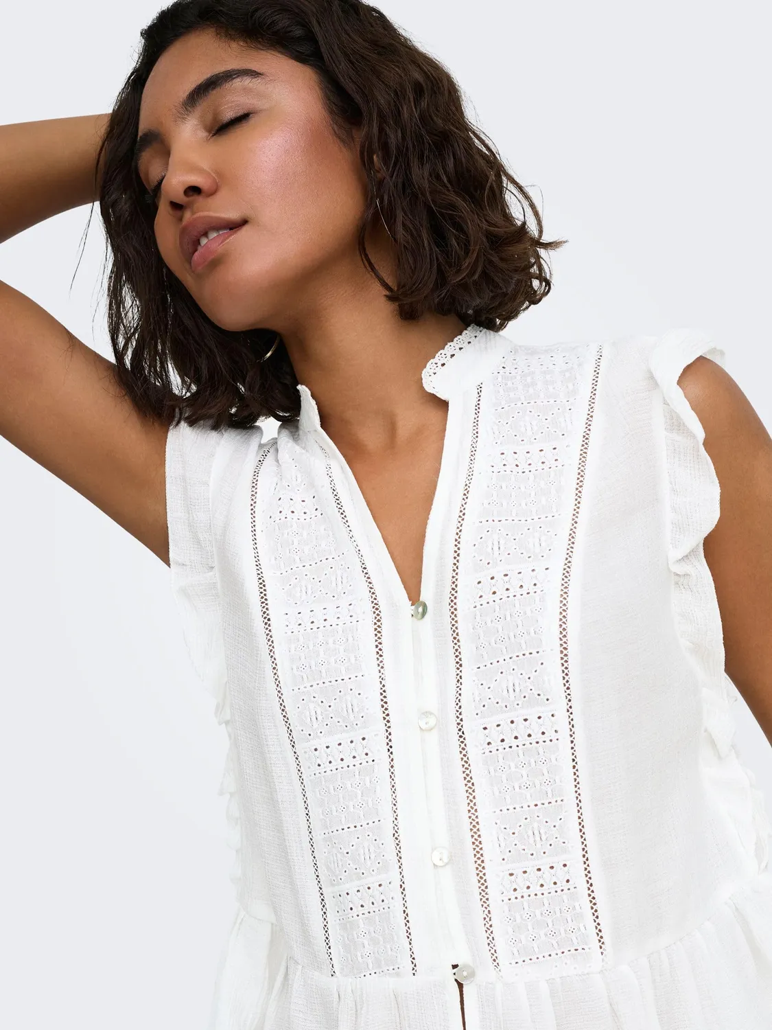 ONLY Onlhenny top bianco taglia L