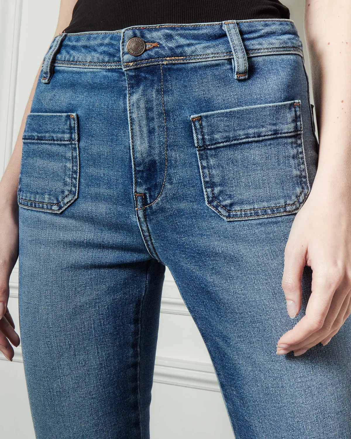 Acquaverde Charlotte Worn jeans bootcut vita media