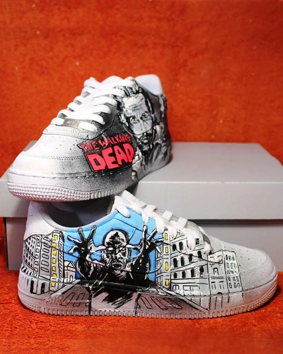 Never Say Never Walking Dead Nike Air Force 1 Dipinte Horror