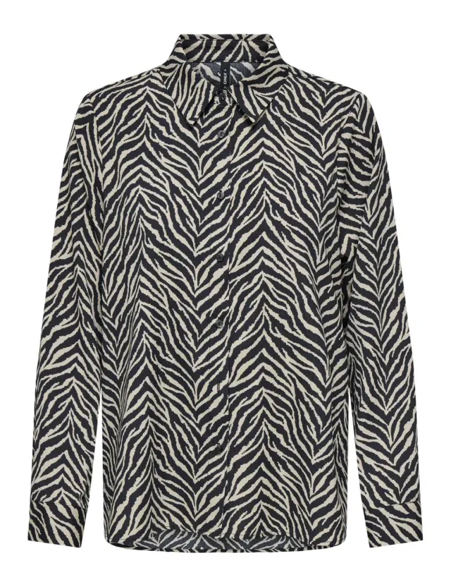 ONLY Onlnova Life Vis L/S New Grace Shirt camicia donna M nera